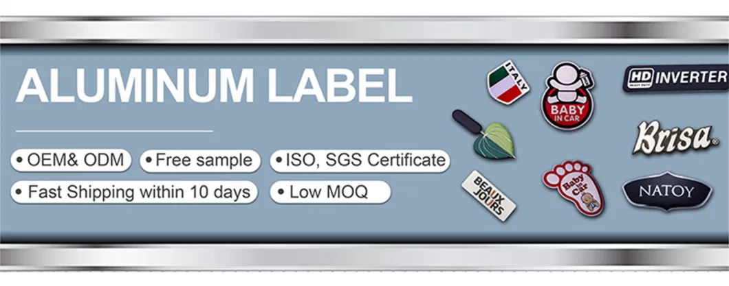 Custom Nameplate Aluminum Car Plates with Customized Logo Embossed Nameplate Sticker